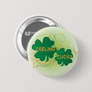 Voeling van Lucky 🍀 Shamrock Clovers Ronde Button 5,7 Cm