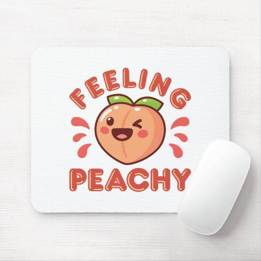 Voeling van Perachy Peach Fruit Happy Kawaii Muismat (Met muis)