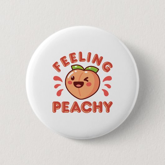 Voeling van Perachy Peach Fruit Happy Kawaii Ronde Button 5,7 Cm (Voorkant)
