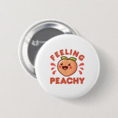 Voeling van Perachy Peach Fruit Happy Kawaii Ronde Button 5,7 Cm (Voorkant /achterkant)