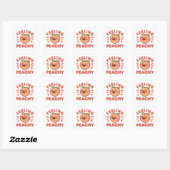 Voeling van Perachy Peach Fruit Happy Kawaii Vierkante Sticker (Vel)