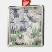 Voeling van schapen metalen ornament (Links)