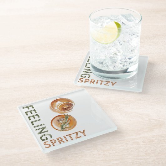 Voeling van Spritzy Oranje Cocktail Glazen Onderzetter (Schuin)