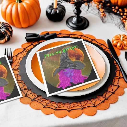 Voeling van Witchy Halloween Witch Table Decor Servet
