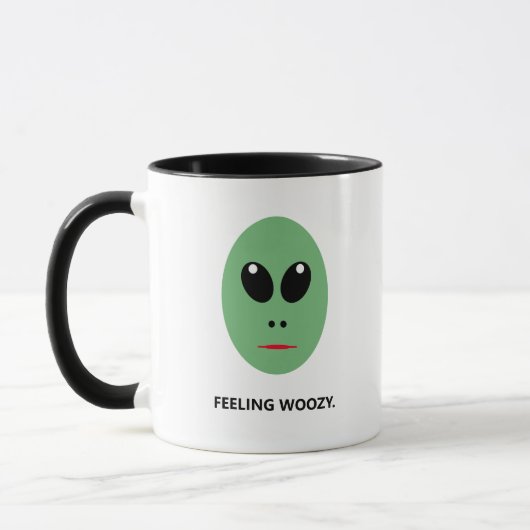 Voeling Woozy Funny Gezegde Green Alien Mannen Mok (Links)