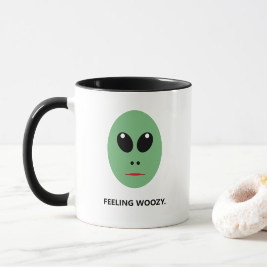 Voeling Woozy Funny Gezegde Green Alien Mannen Mok (Met donut)