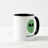 Voeling Woozy Funny Gezegde Green Alien Mannen Mok (Voorkant rechts)