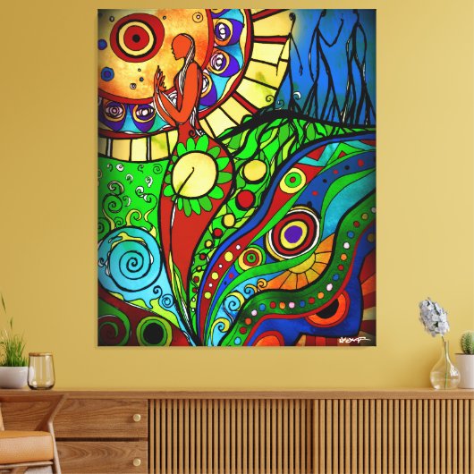 Voelt als de lente (verpakt canvas) canvas afdruk (Insitu (Woonkamer))