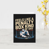 Voelt als een Penalty Box Soort Dag Funny Hockey Kaart (Gele Bloem)