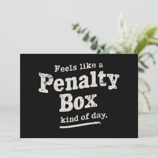 Voelt als een strafhok dag hockeyspeler kaart (Staand voorkant)