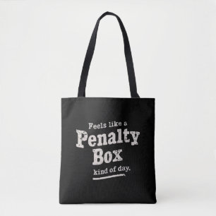 Voelt als een strafhok dag ijshockeyspeler tote bag