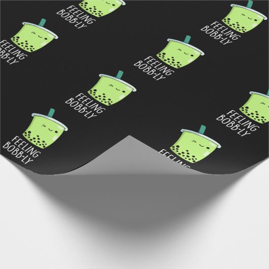 Voelt Bobb-ly Grappig Boba Thee Stomme Donkere BG Cadeaupapier (Hoek)