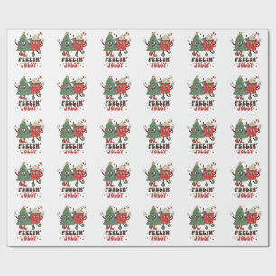 Voelt Jolly Kerstmis Heet Cacao Groovy Kerstmis Cadeaupapier