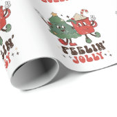 Voelt Jolly Kerstmis Heet Cacao Groovy Kerstmis Cadeaupapier (Rol Hoek)