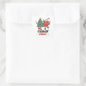 Voelt Jolly Kerstmis Heet Cacao Groovy Kerstmis Vierkante Sticker (Tas)