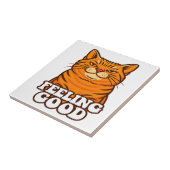 Voelt zich goed Koele Kat Tegeltje (Zijkant)
