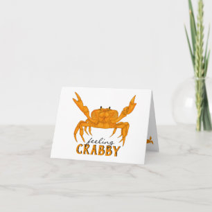 Voelt zich krabbig, oranje krab bedankkaart