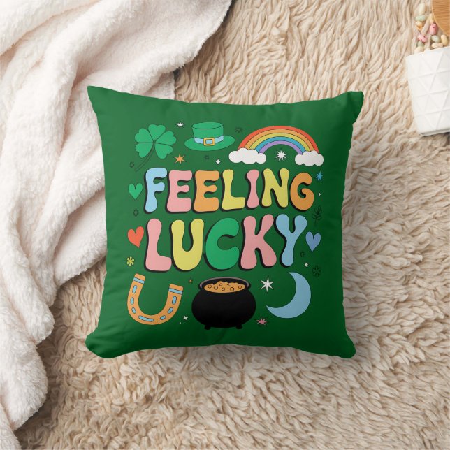Voelt zich Lucky St. Patricks Day Charme Ierse Sha Kussen (Deken)