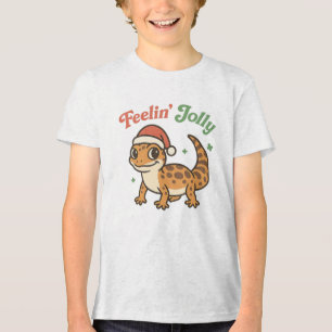 Voelt zich vrolijk kerstluipaardgekko Tri-Blend shirt