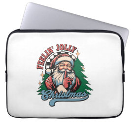 Voelt zich vrolijk Kerstman Laptop Sleeve