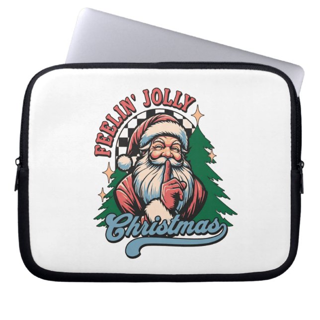 Voelt zich vrolijk Kerstman Laptop Sleeve (Voorkant)