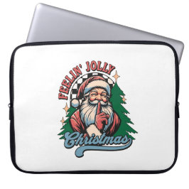 Voelt zich vrolijk Kerstman Laptop Sleeve