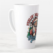 Voelt zich vrolijk Kerstman Latte Mok (Linkerhoek)