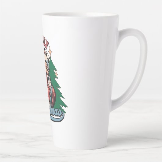 Voelt zich vrolijk Kerstman Latte Mok (Rechts)