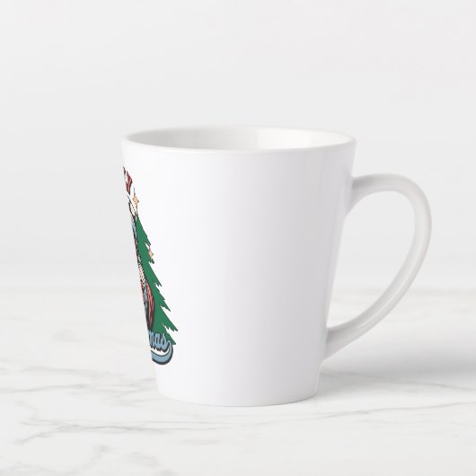 Voelt zich vrolijk Kerstman Latte Mok (Rechts)