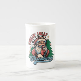Voelt zich vrolijk Kerstman Porselein Kop