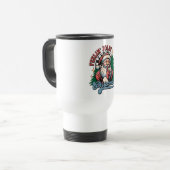 Voelt zich vrolijk Kerstman Reisbeker (Voorkant links)
