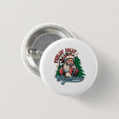 Voelt zich vrolijk Kerstman Ronde Button 3,2 Cm (Voorkant /achterkant)
