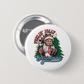 Voelt zich vrolijk Kerstman Ronde Button 5,7 Cm (Voorkant /achterkant)