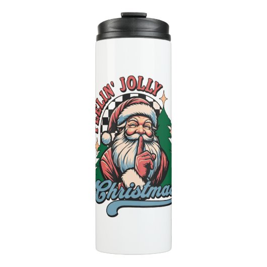 Voelt zich vrolijk Kerstman Thermosbeker (Voorkant)