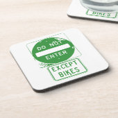 Voer alleen fietsen in bier onderzetter (Linkerzijde)