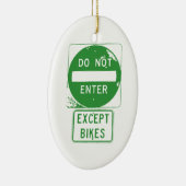 Voer alleen fietsen in keramisch ornament (Rechts)