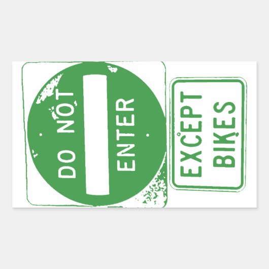 Voer alleen fietsen in rechthoekige sticker (Voorkant)