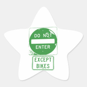 Voer alleen fietsen in ster sticker