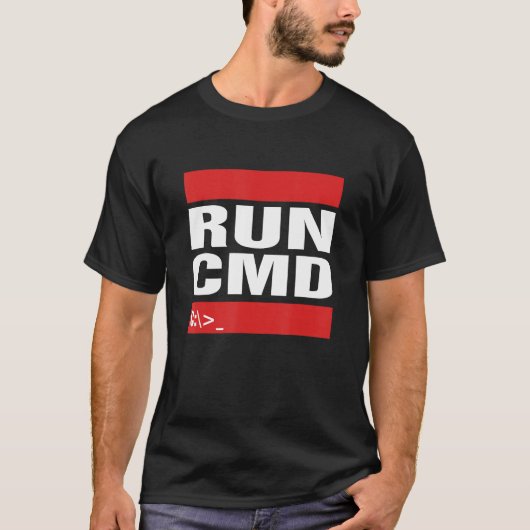 Voer CMD Computer Programming Coder Tech Geeky uit T-shirt (Voorkant)