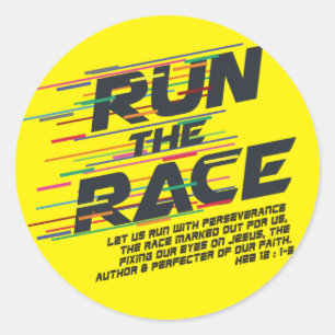 Voer de Christelijke Race-sticker uit Ronde Sticker