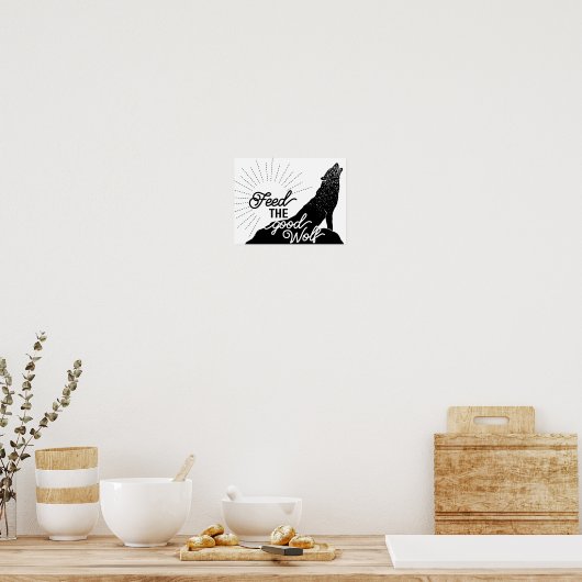 voer de goede wolf Art Print uit (Keuken)