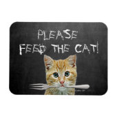 Voer de kat grappige kat magneet (Horizontaal)