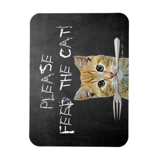 Voer de kat grappige kat magneet (Verticaal)