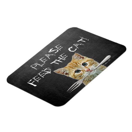 Voer de kat grappige kat magneet (Linkerzijde)