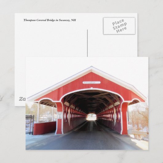 Voer de Thompson Covered Bridge in Briefkaart (Voorkant / Achterkant)