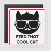 Voer die Coole Kat Diervoeding Herinneringsmagneet (Voorkant / Achterkant)