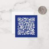 Voer direct gegenereerde URL-code in | marineblauw Notitiekaartje (Voorkant / Achterkant in situ)