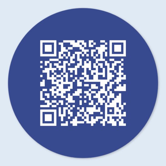 Voer direct gegenereerde URL-code in | marineblauw Ronde Sticker