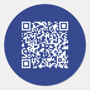 Voer direct gegenereerde URL-code in   marineblauw Ronde Sticker