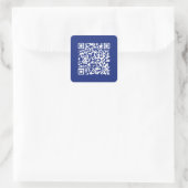 Voer direct gegenereerde URL-code in | marineblauw Vierkante Sticker (Tas)
